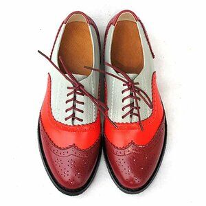 Multi Color Leather Classic Oxford Shoes, Size 6